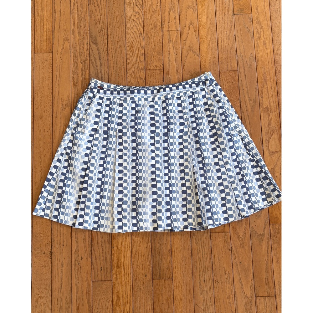 Lizgolf‎ Skort Pleated Golf Tennis 4 Blue White Geometric Skirt Pickleball
